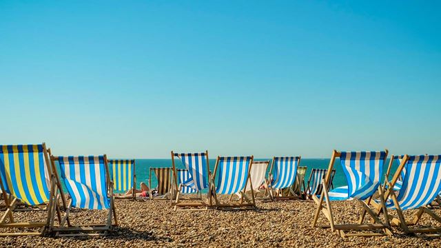 Deckchairs on Brighton beach