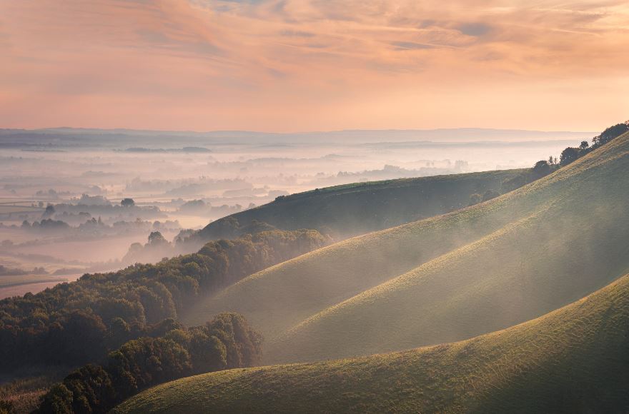 Autumn sunrise on the South Downs