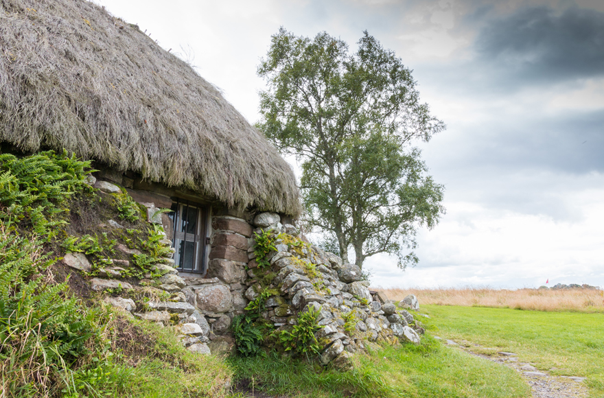 Thatched roof cottage near Culloden Moor