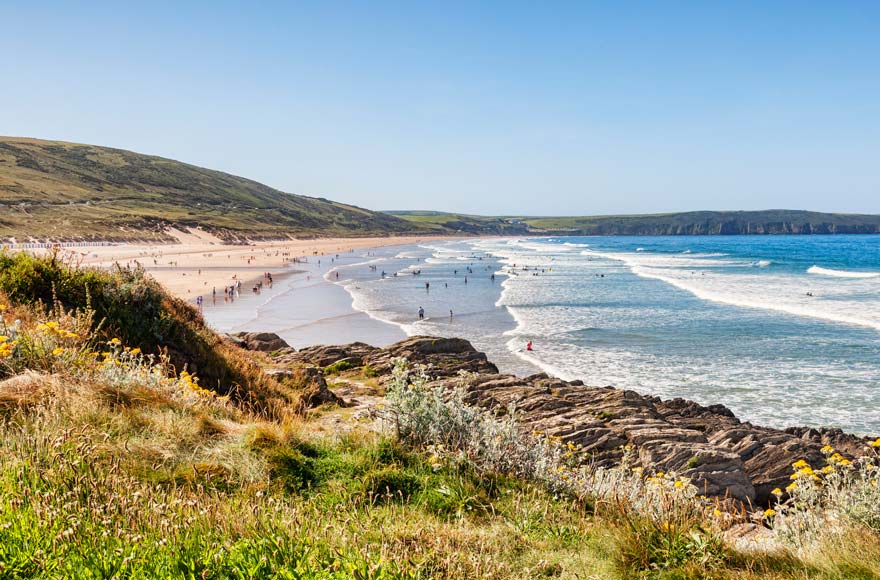 Go for a paddle on Woolacombe beach
